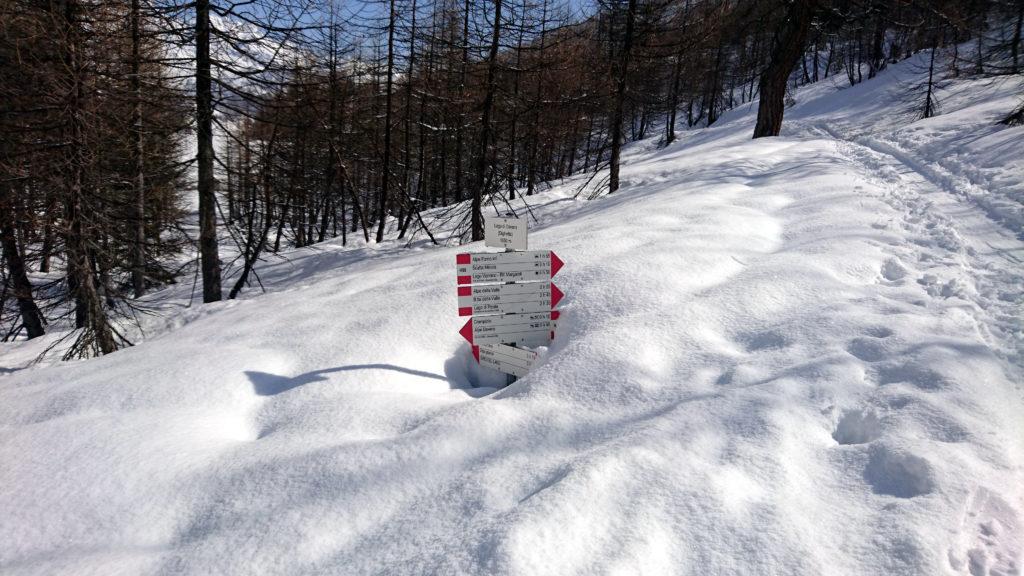 Neve ne abbiamo?? Siamo a due passi dal lago di Devero. L'innevamento del cartello ci fa ben sperare