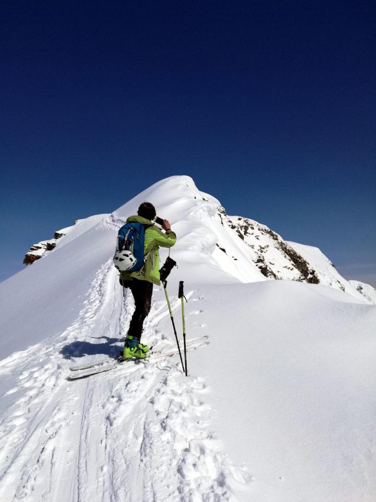 Siamo finalmente in cresta. Fotina del Gab a poche decine di metri dalla cima