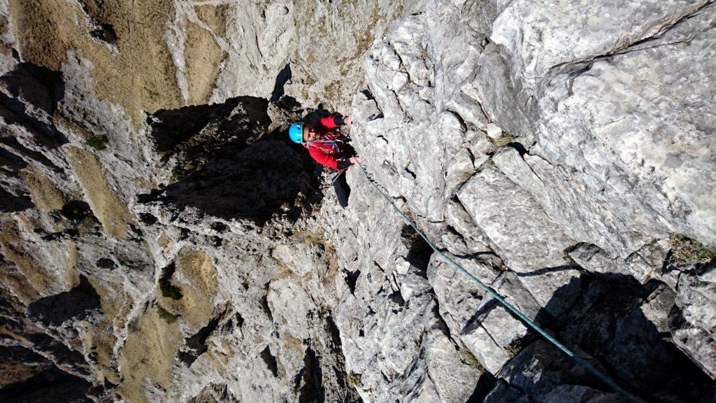 Il Gallo in uscita dal muretto bastardo del secondo tiro