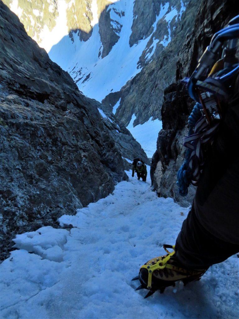 L'attacco della goulotte visto da sopra