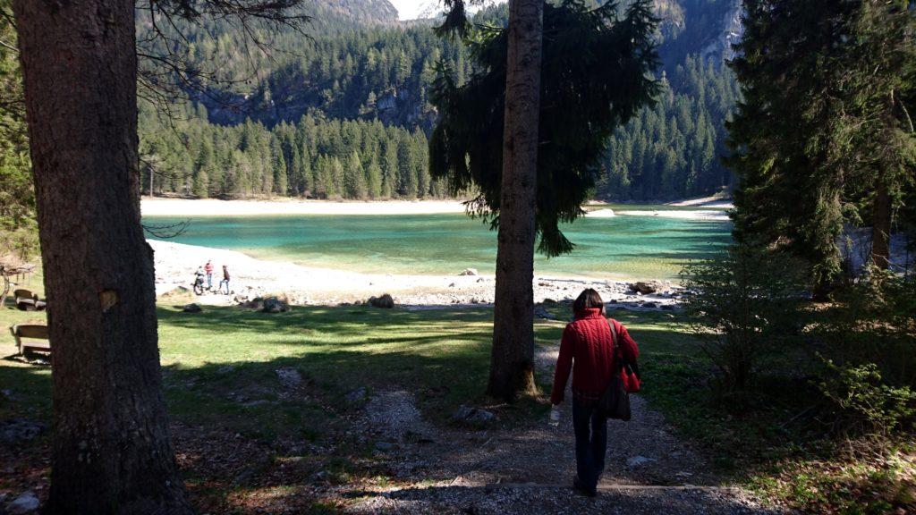 Rieccoci al lago dopo una breve pausa alla malga per pappare un panino. Colori da mare hawaiiano