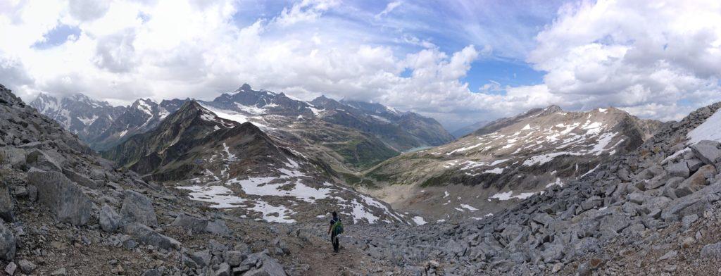 panoramica della discesa sfasciumosa