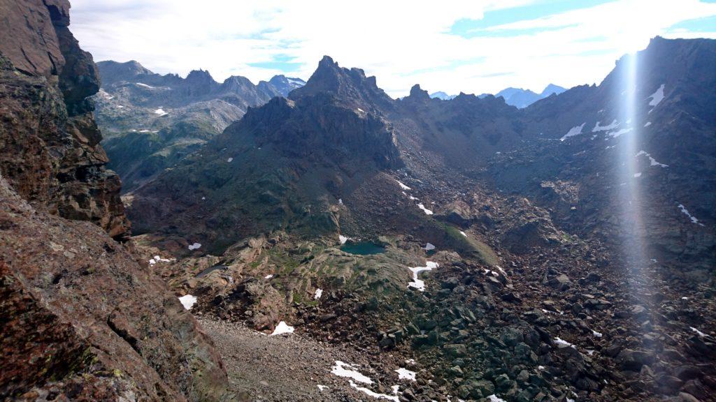 Foto del passo della Rossa visto dal primo tiro