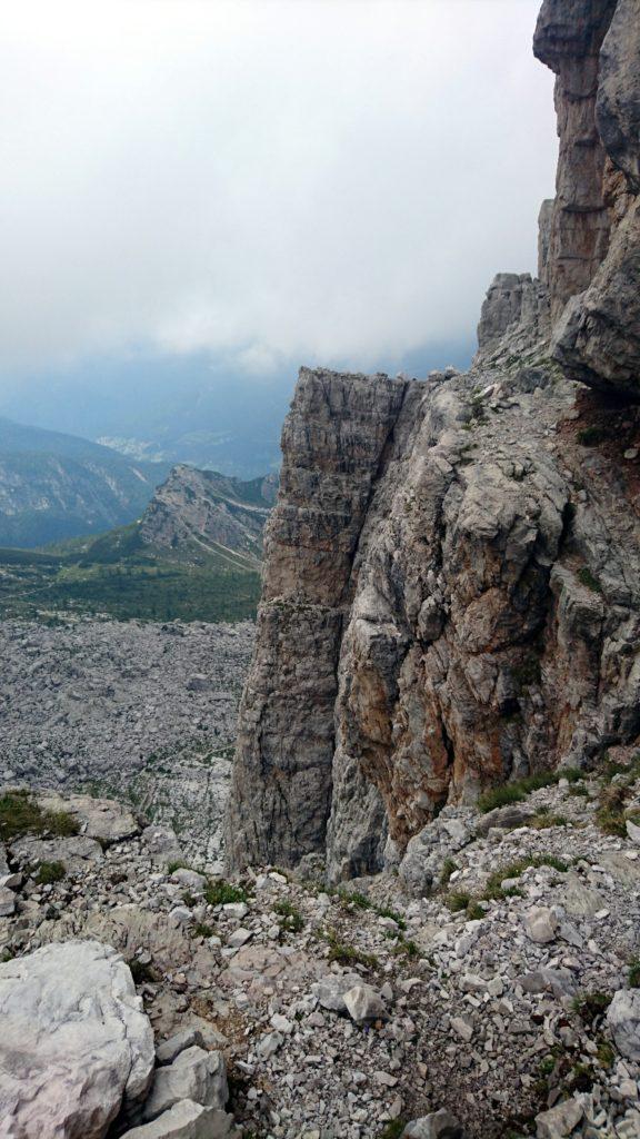 Vista dell'arrivo dello spigolo Gasperi alla nostra sinistra