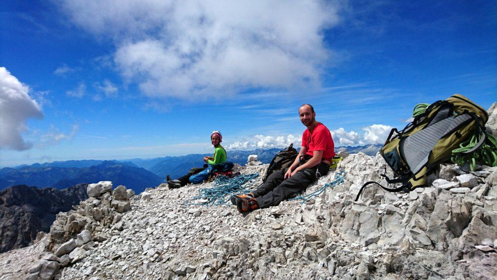 Cima d&#039;Ambiez: siamo arrivati su a mezzogiorno, il cielo è sgombro e la vista eccezionale
