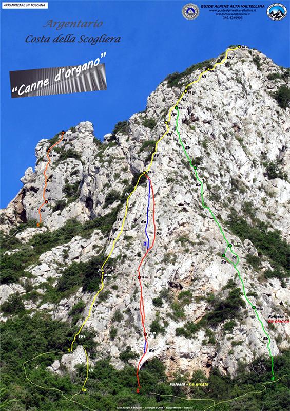 La via è quella gialla. Foto del sito www.planetmountain.com. Guide alpine alta Valtellina. Guida Eraldo Meraldi