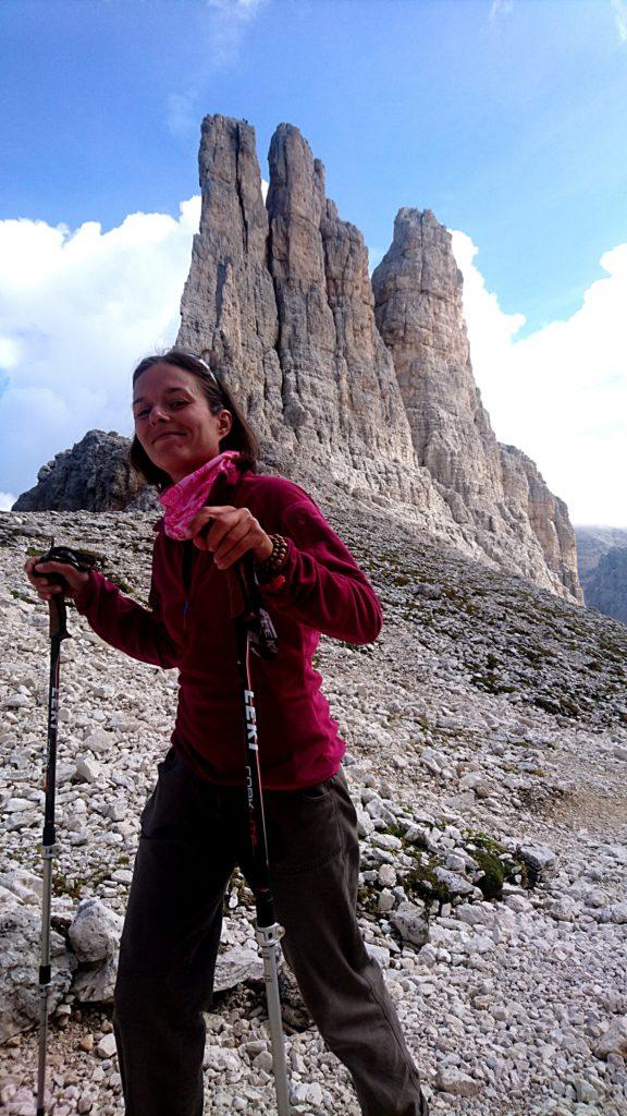 Erica soddisfatta di vedere da vicino questo famoso gruppo dolomitico