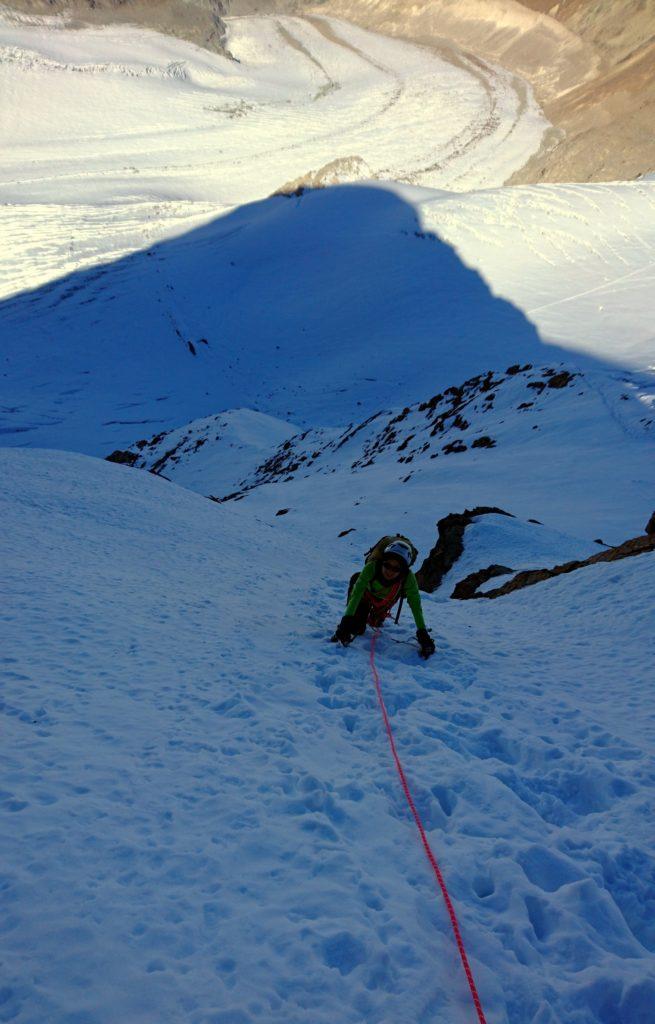 Erica lungo il primo pezzo pendente della salita