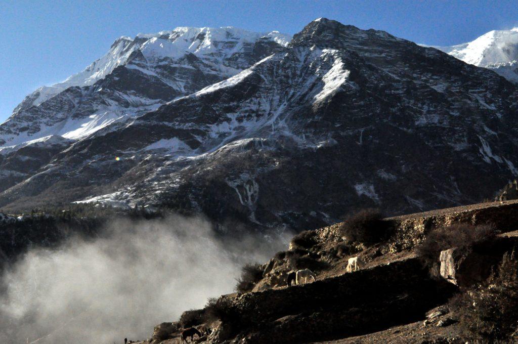 l&#039;umidità mattutina si solleva nella valle