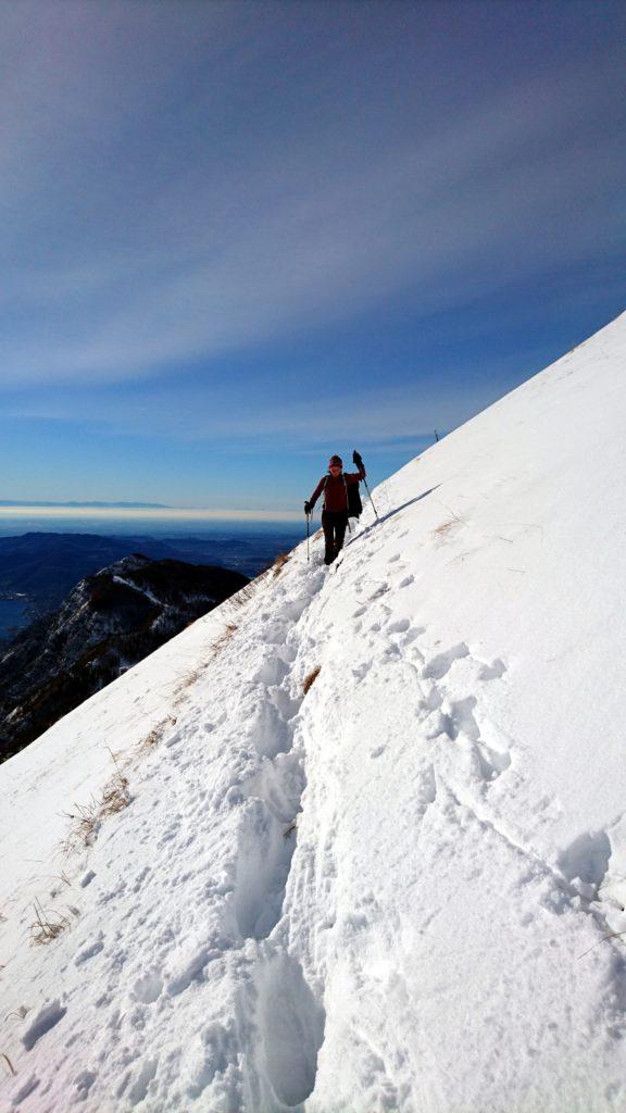 Erica nella prima parte del traverso che taglia la montagna in direzione della cresta Sinigallia