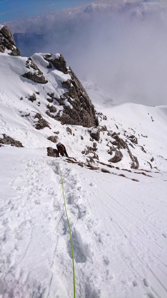 In arrivo verso il tratto di arrampicata finale