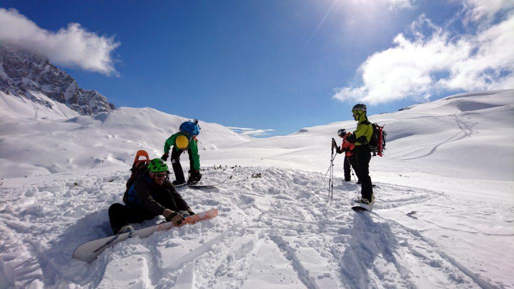 Pronti alla discesa finale!! In realtà non sarà affatto finale in quanto ripelleremo una quarta volta vista la qualità della neve! ;)