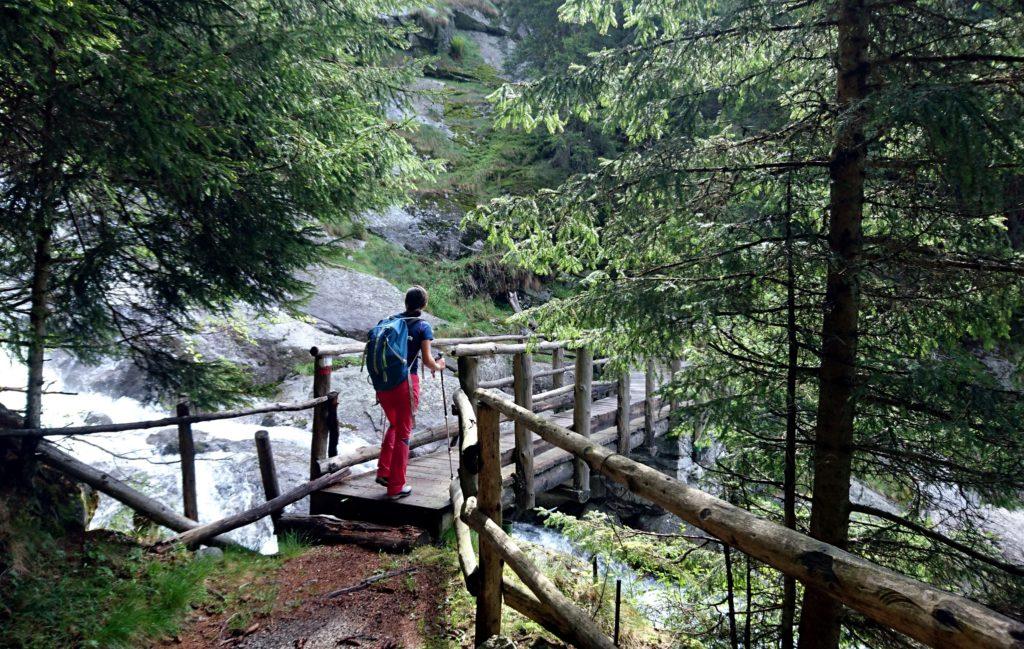 il ponticello che attraversa il torrente: metà bosco è alle spalle