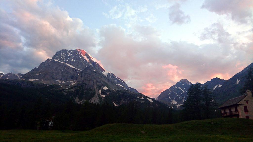tramonto sul Monte Leone, dal&#039;Alpe Veglia