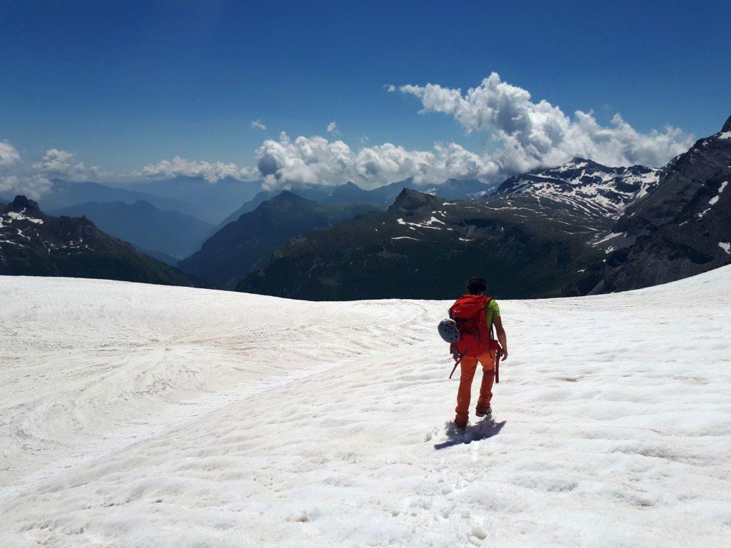 la neve è ormai pappa: torniamo in vista del bacino dell&#039;Alpe Veglia