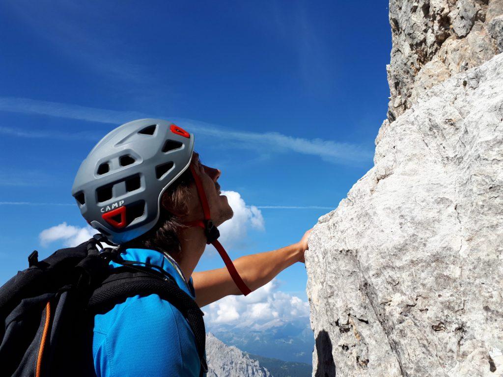 Gabri all'attacco del secondo tiro dello Spigolo Gasperi