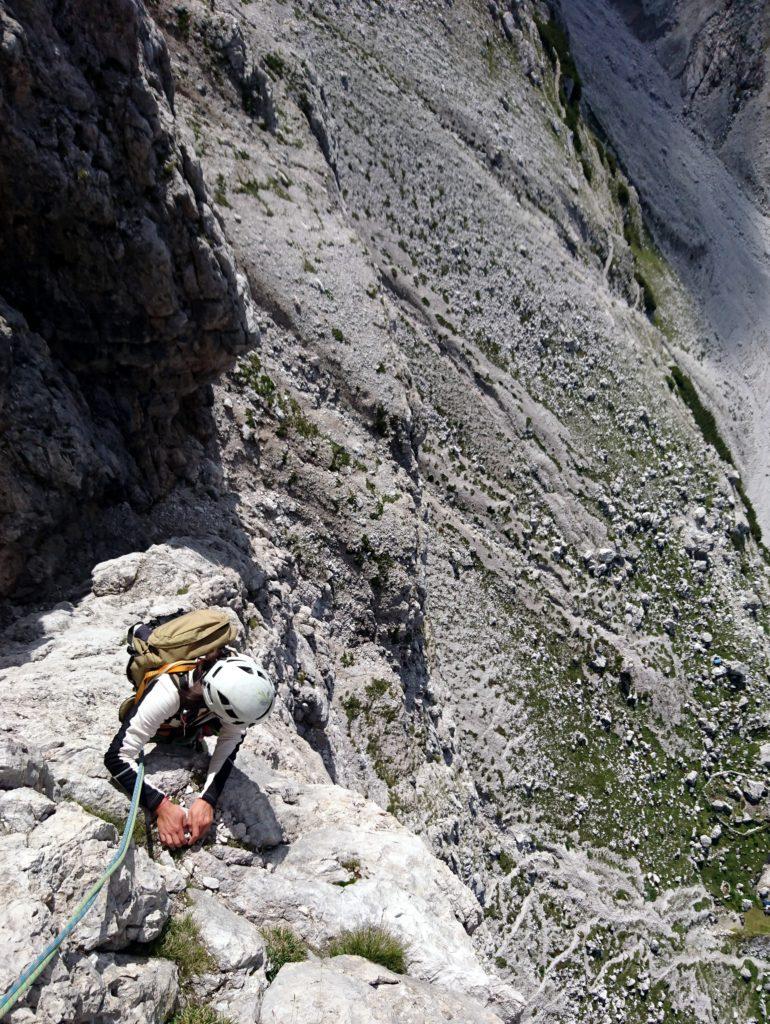 qui c'è un po' di esposizione ma la roccia è davvero ottima e le difficoltà contenute