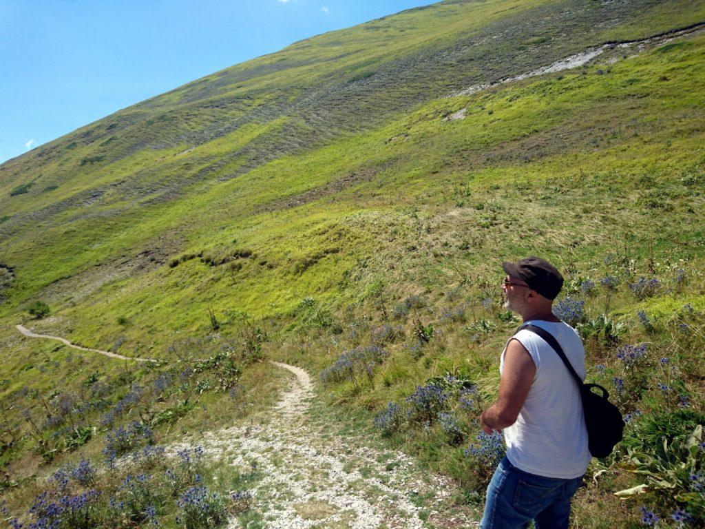 Andrea sul sentiero del Monte Sibilla