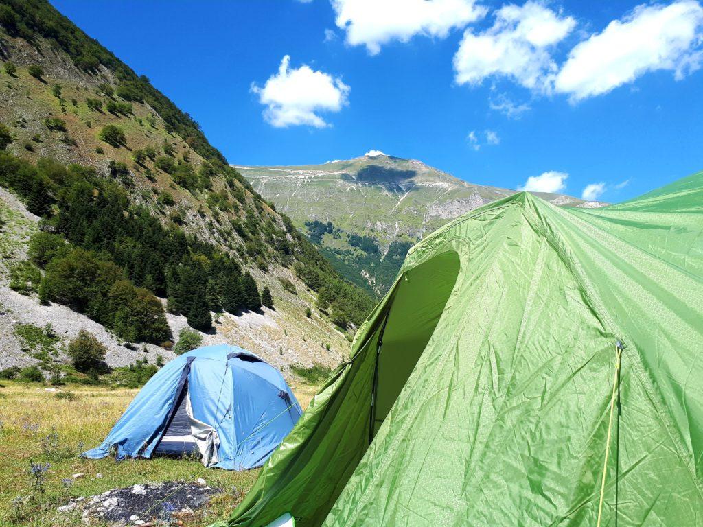 la nostra tendopoli a Foce di Montemonaco