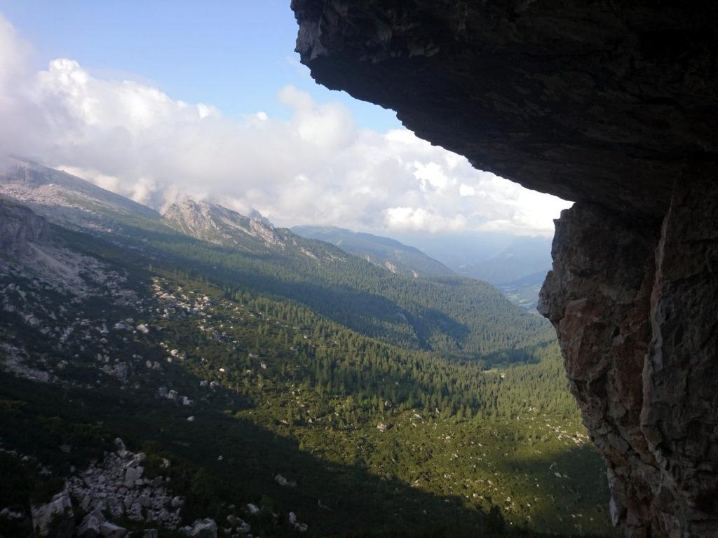 Vista della Vallesinella dall'attacco della nostra via