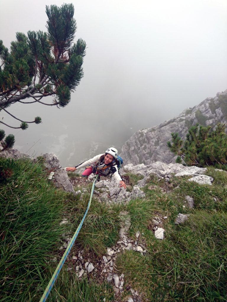 Erica in arrivo alla sosta sul grande pino mugo (terzo tiro)