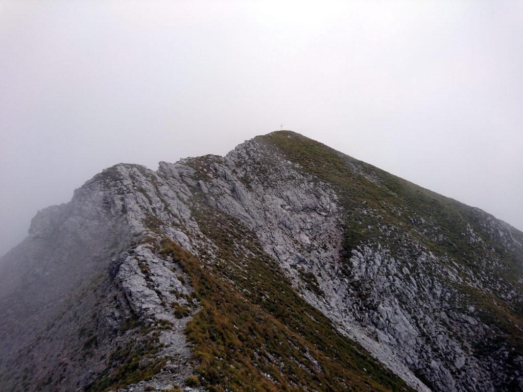 finalmente vediamo la croce in lontananza. Ancora 5 minuti di facile cresta