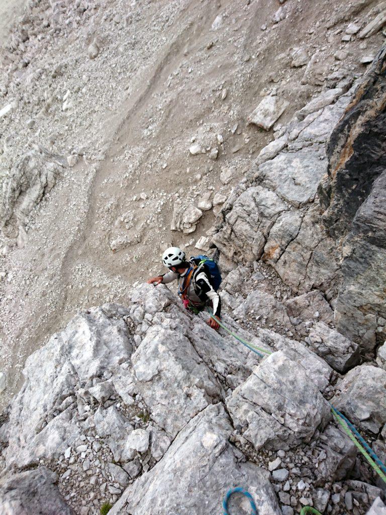 Erica sul primo tiro della via Agostini