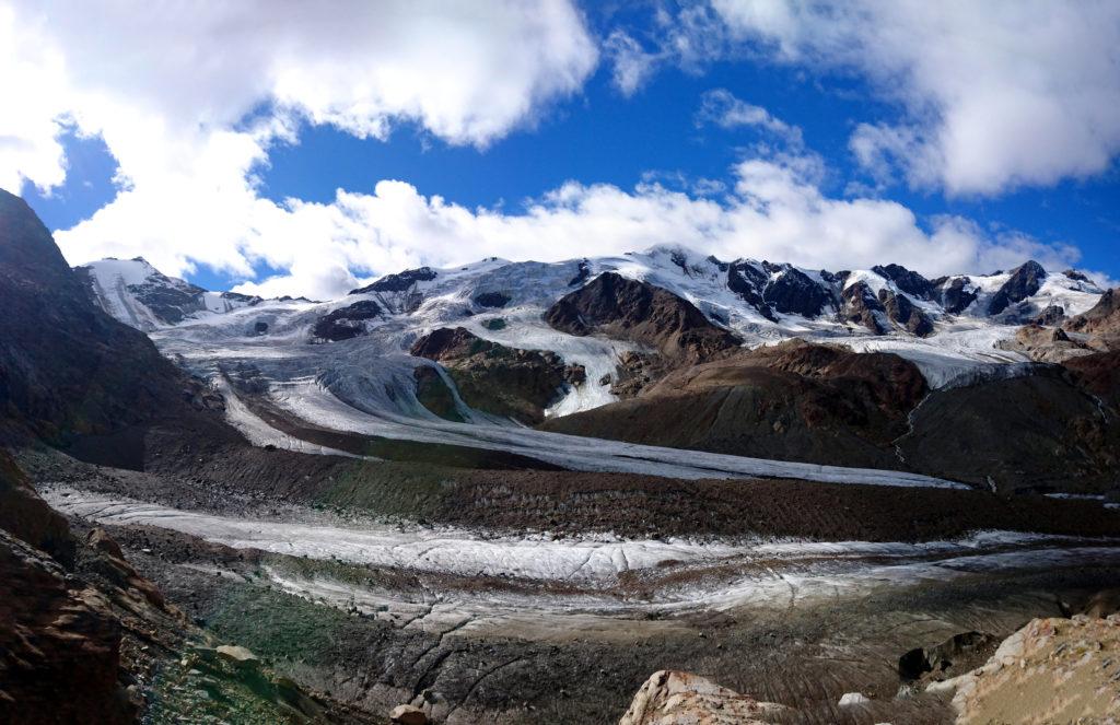 Panoramica del ghiacciaio con il San Matteo al centro