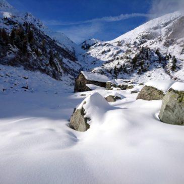 Prima ravanata invernale nel Vallone di San Grato: Madonna delle Nevi, Baite di Muni