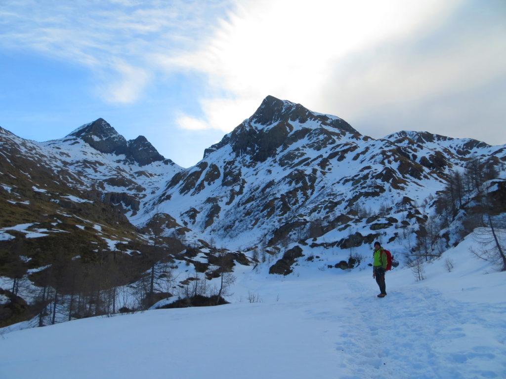 Gab subito dopo la baita di fondo valle e il Grabiasca sullo sfondo