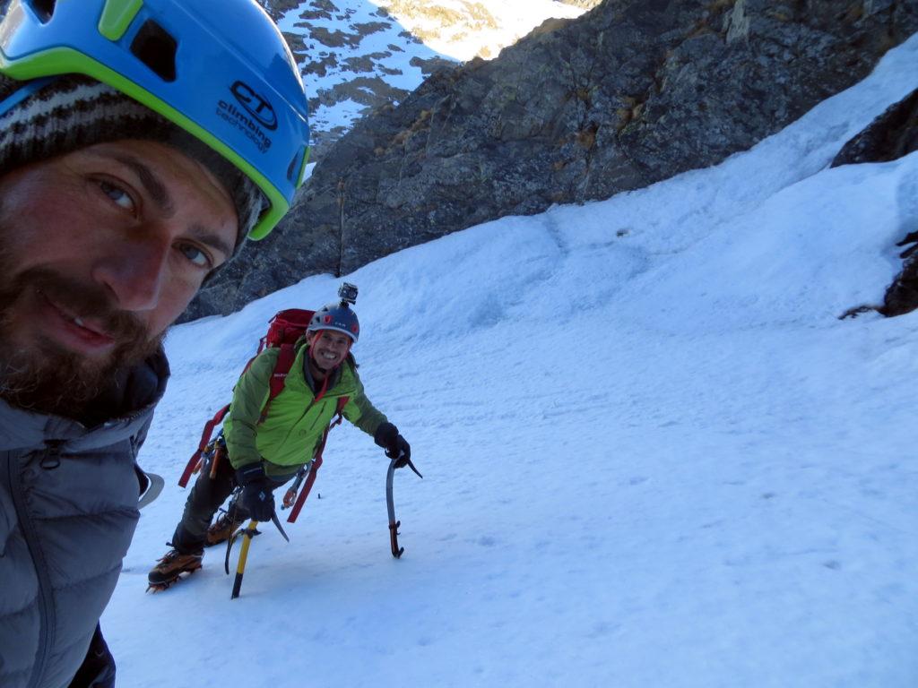 Selfie prima di prepararci per la salita della gaulotte