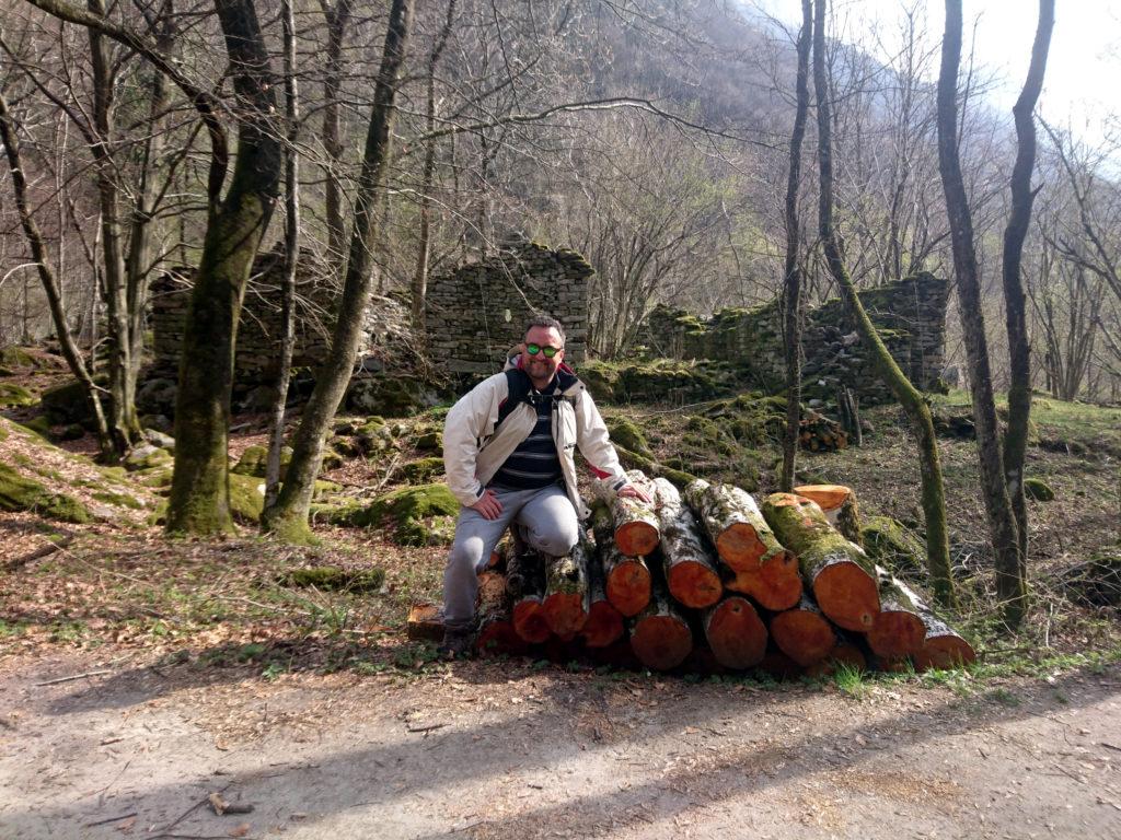 Marty con la legna rossastra di queste parti