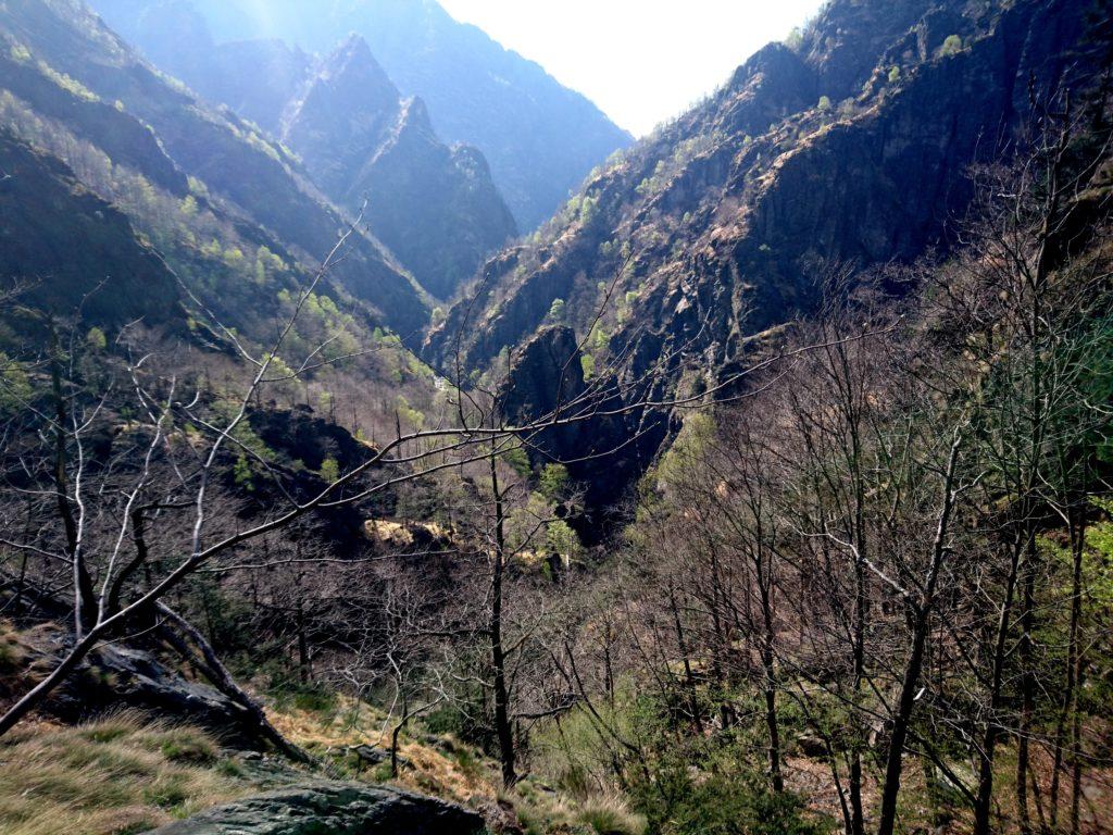 uno sguardo indietro, si riconosce il punto in cui, subito dopo l&#039;Arca, il Rio Valgrande si infossa in un canyon