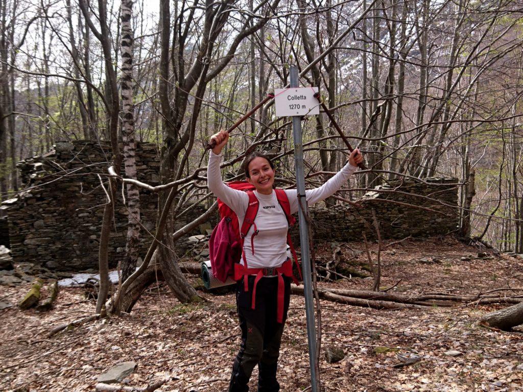 arriviamo velocemente alla Colletta, dopo aver salito il ripido bosco