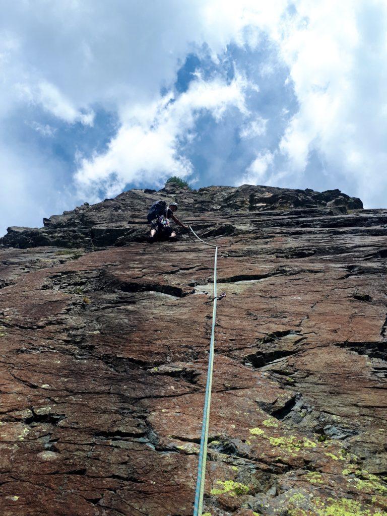 Gabri sul secondo tiro, che ha un passo di IV+