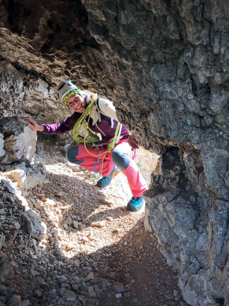 la grotta in cui bisogna infilarsi per proseguire