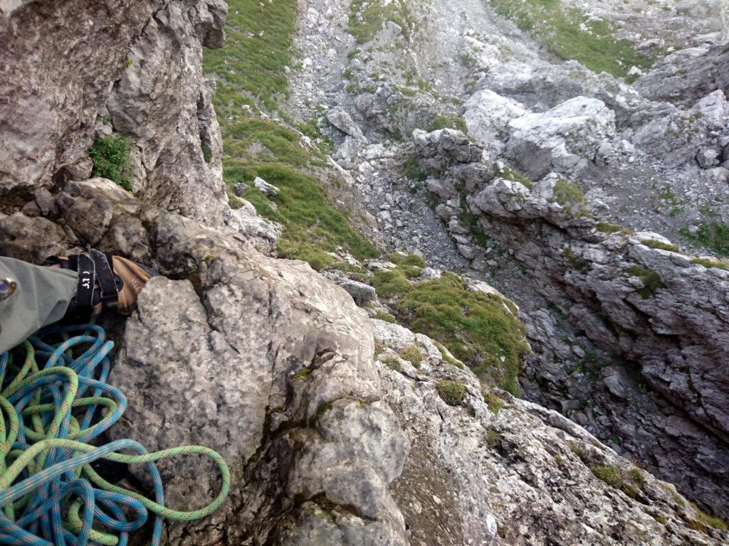 Guardando in giu al termine del primo tiro, tutt'altro che semplice