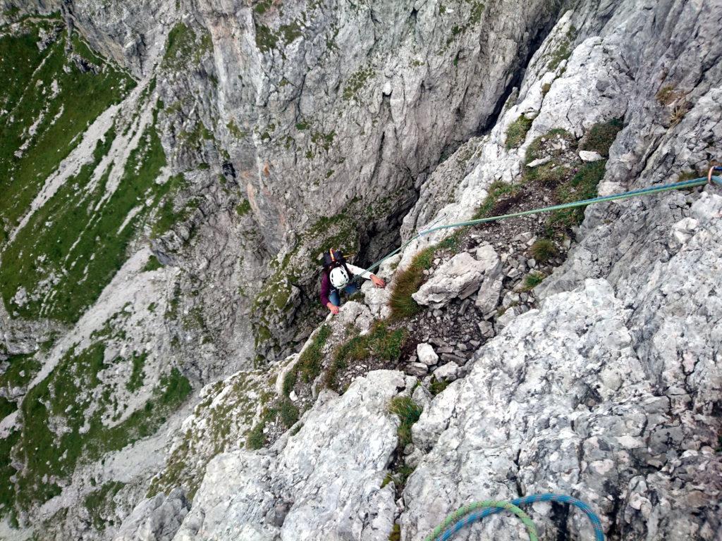 Erica impegnata nella difficile uscita del quinto tiro