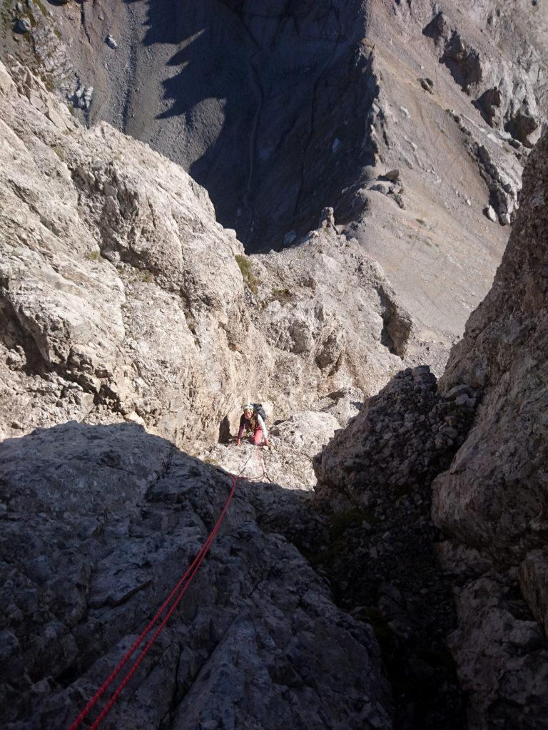 Erica sul primo diedro, quando finalmente si allarga