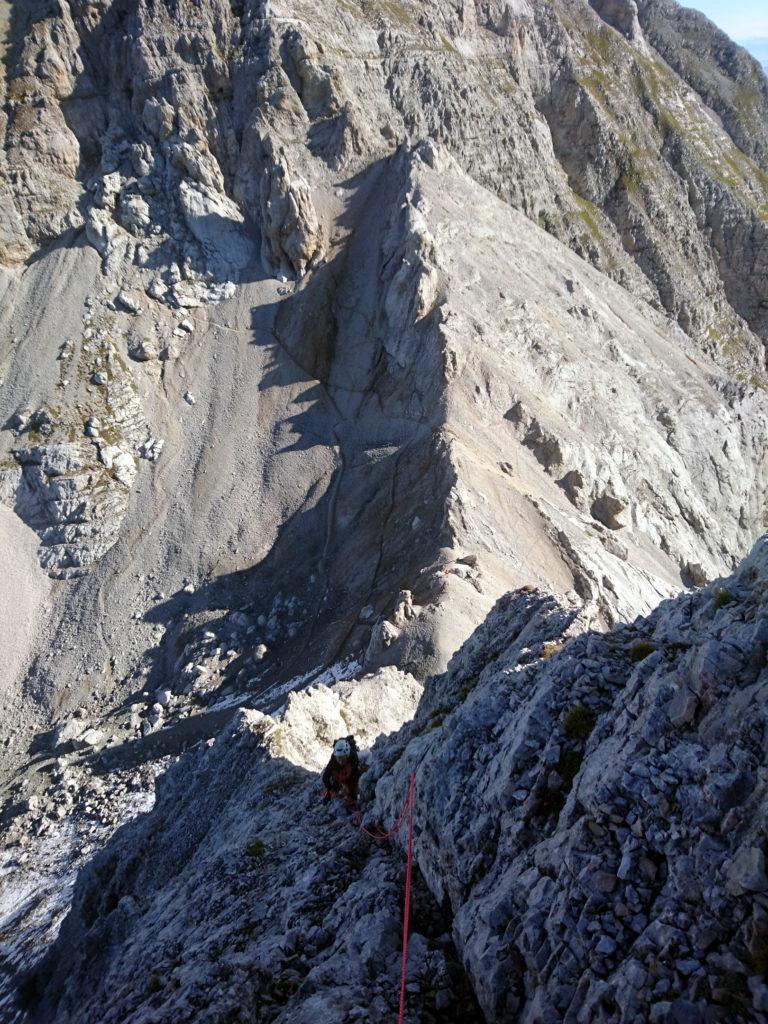 ultimo tratto del diedro prima di arrivare a monte della cresta