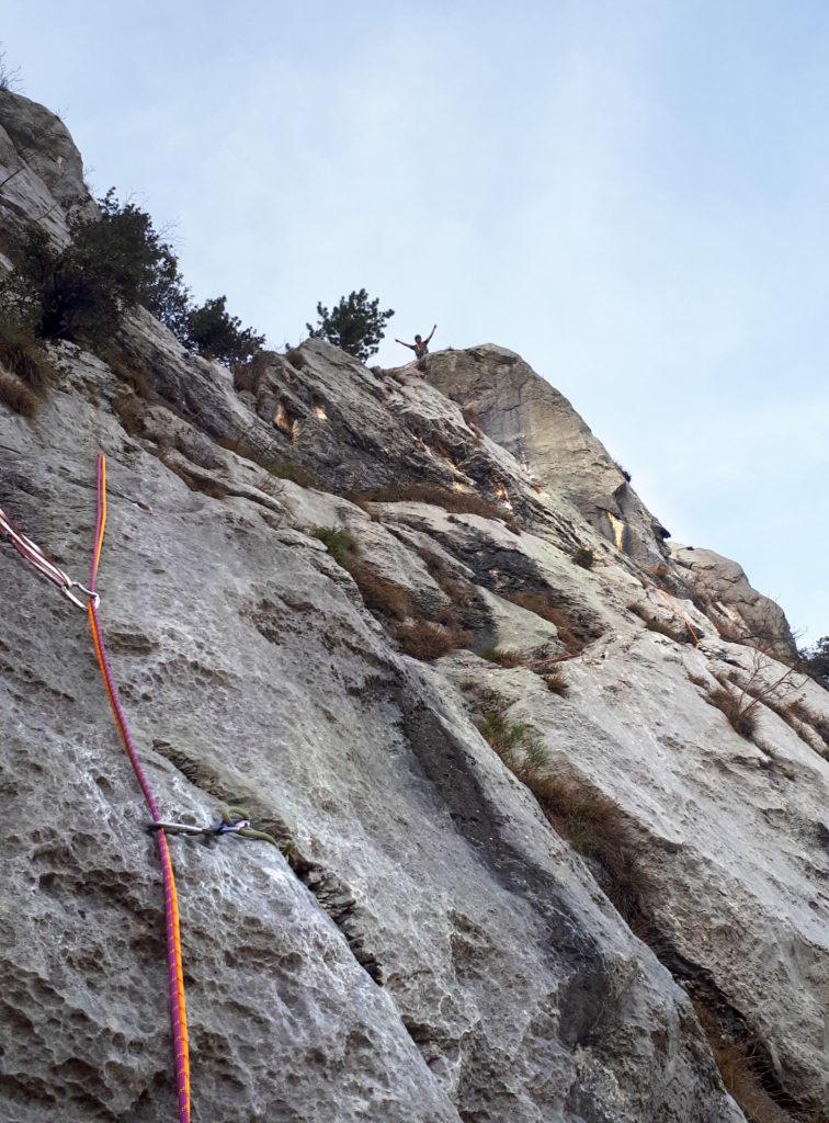 Gabri sul comodo terrazzo alla fine del quinto tiro