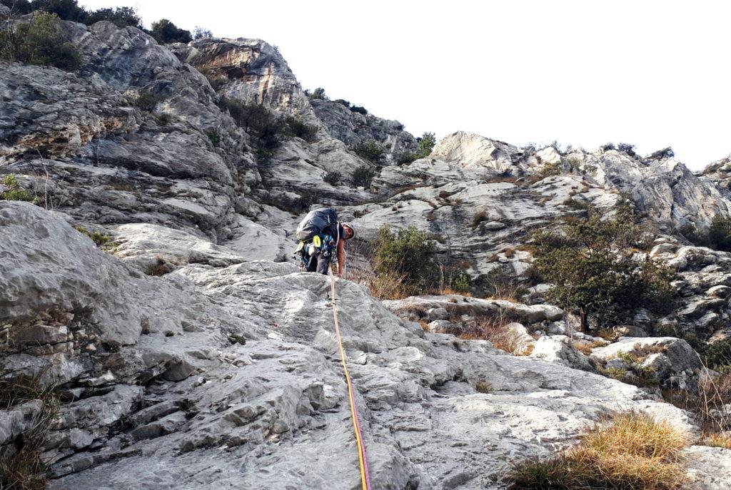 la partenza del quarto tiro, su roccette facili