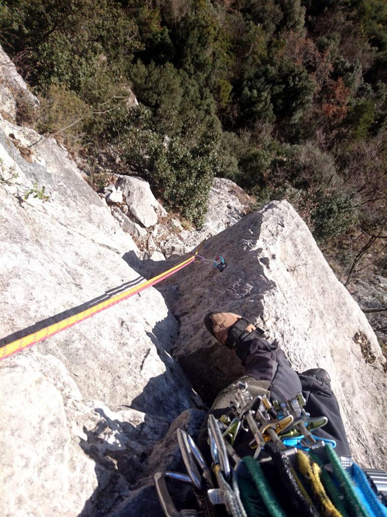 Il diedro del terzo tiro visto da monte