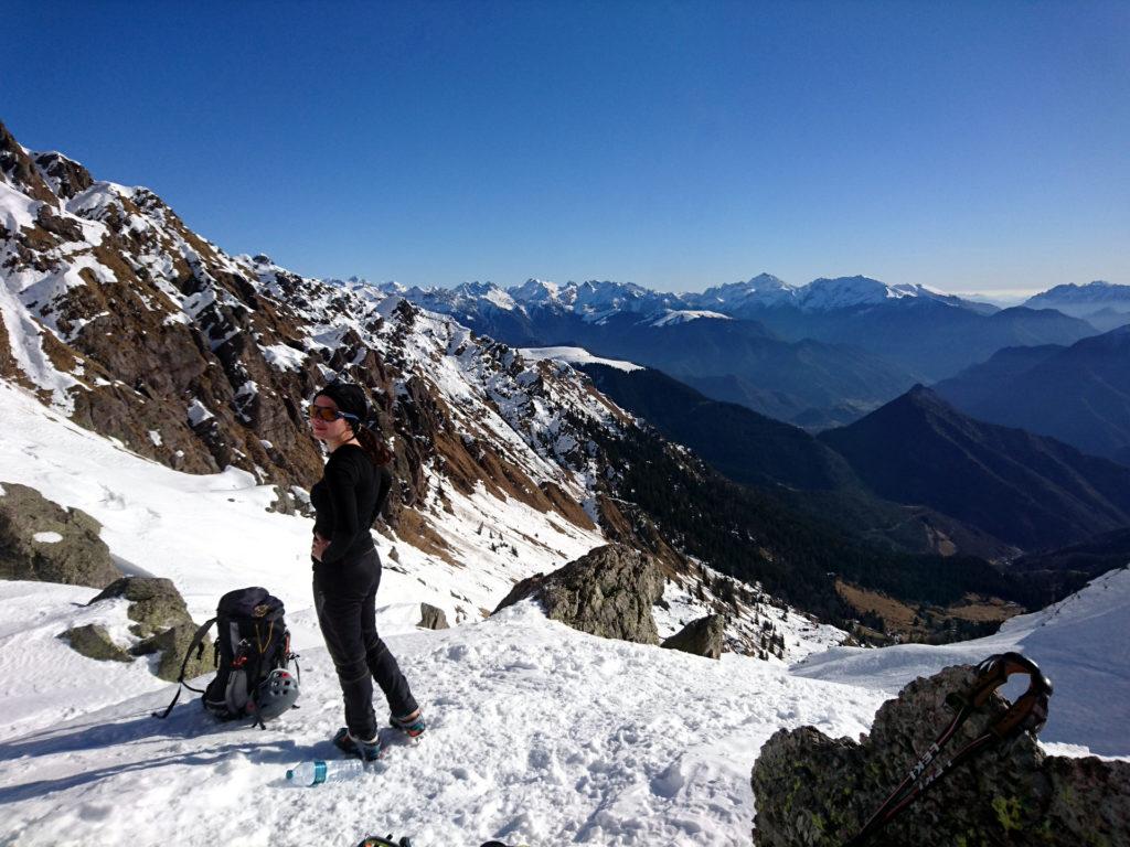 Erica verso la fine della risalita della val d'Inferno