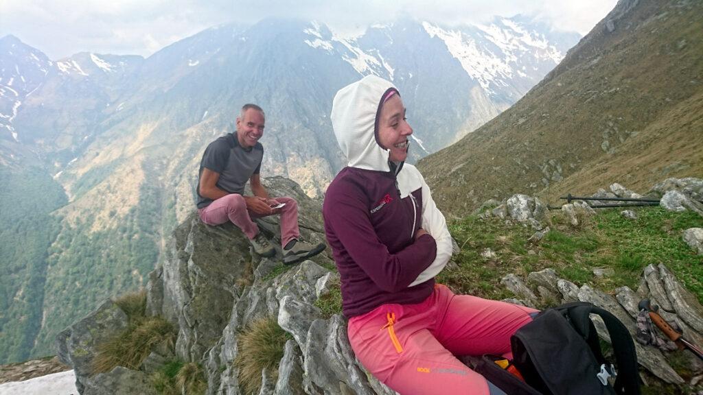 Cima del Dosso Bello. Finalmente si riposa facendo quattro ghigne in allegria