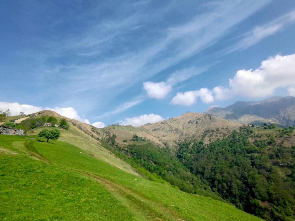 Dall'agriturismo si inizia a intravedere la luuuuunga cresta che ci attende