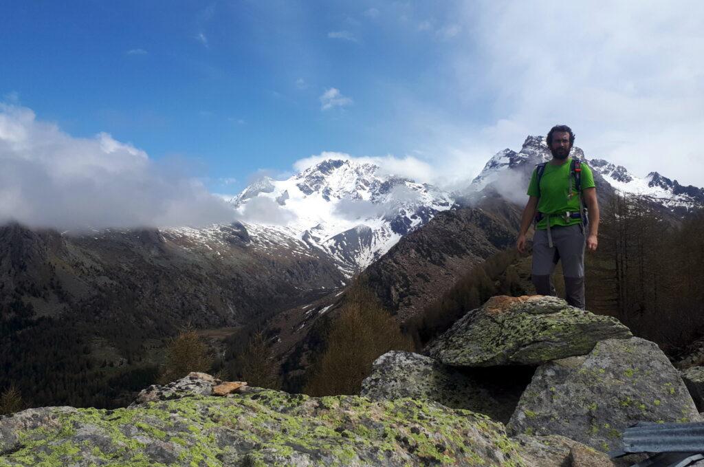 Il Niggah con il Disgrazia appena arrivati all'Alpe Scermendone