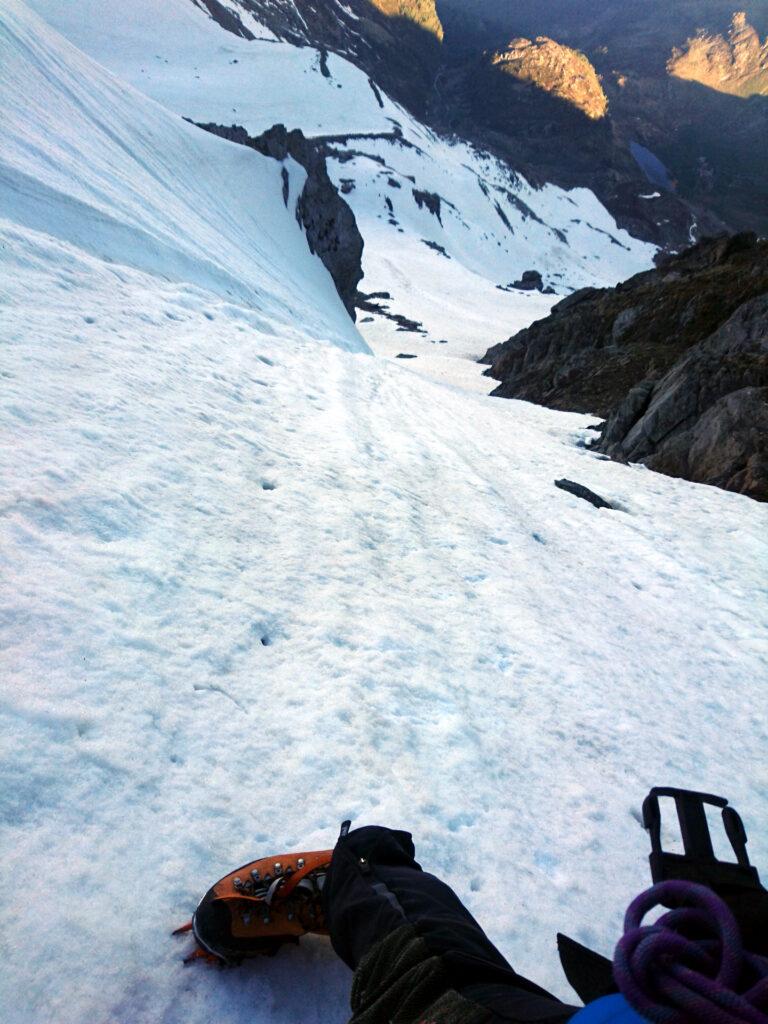 Vista verso il basso attorno alla fine del Canale Federica