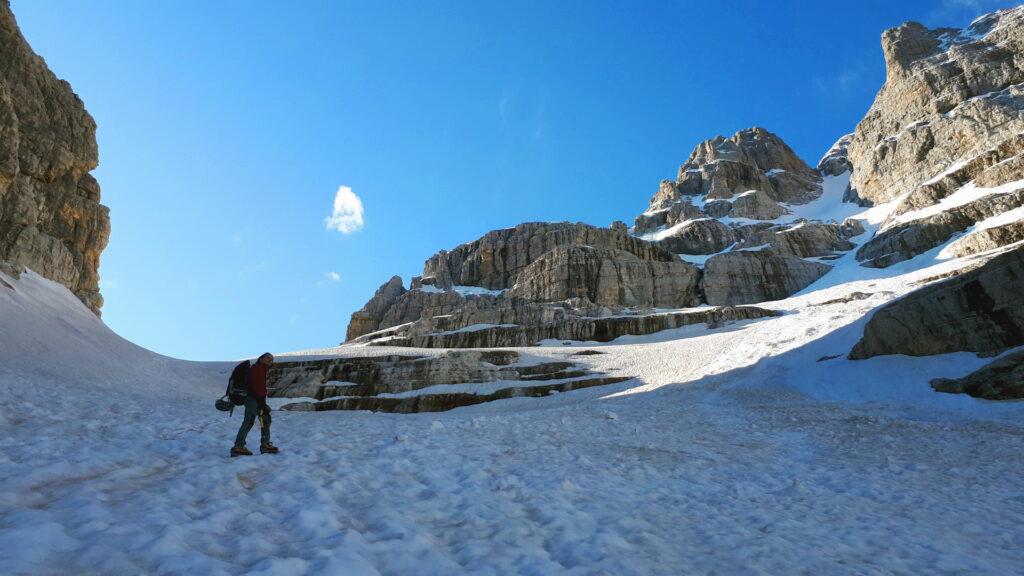 Da qui si vede l'inizio dello Scivolo nord della Brenta