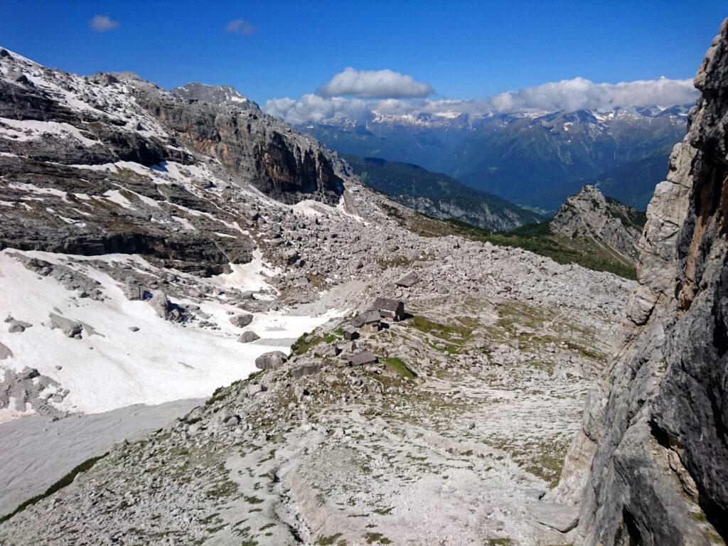 Vista del Tuckett dalla prima sosta